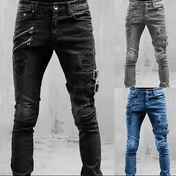 Spring And Fall Daily Casual Pants Skinny Stretch Jeans for Men